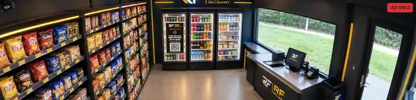 Visão da câmera IP do Wallmarket 24h monitorando a loja