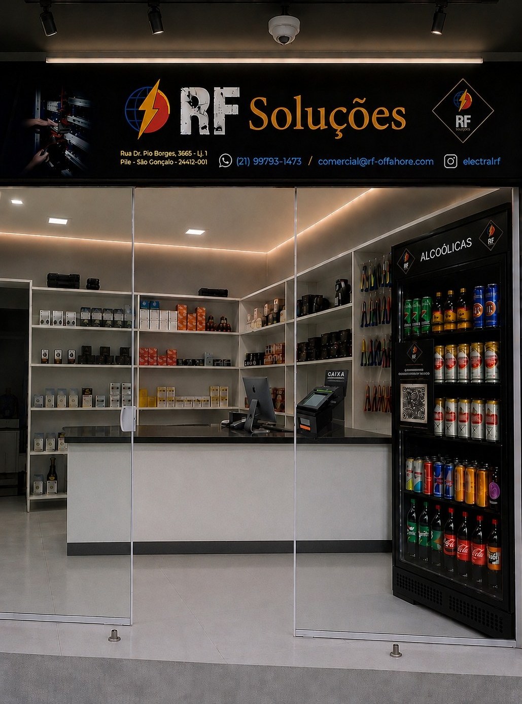 Box 24h RF Wallmarket com terminal de autoatendimento e expositor de bebidas com liberação controlada